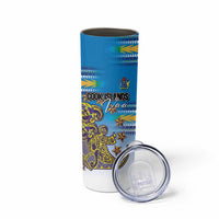 Personalised Cook Islands Va'a Race Skinny Tumbler Te Tatau Tattoos Sporty Style Glory Blue Color LT03 - Polynesian Pride