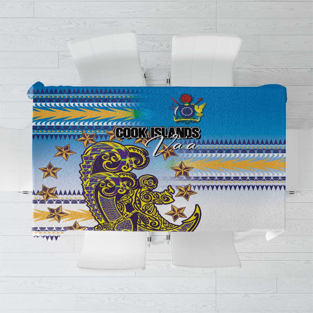 Cook Islands Va'a Race Tablecloth Te Tatau Tattoos Sporty Style Glory Blue Color LT03 Blue - Polynesian Pride