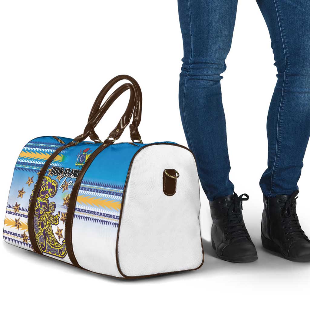 Cook Islands Va'a Race Travel Bag Te Tatau Tattoos Sporty Style Glory Blue Color - Polynesian Pride