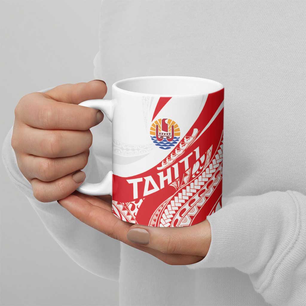 Personalised Tahiti Va'a Race Ceramic Mug Polynesian Tattoos Sporty Style LT03 - Polynesian Pride