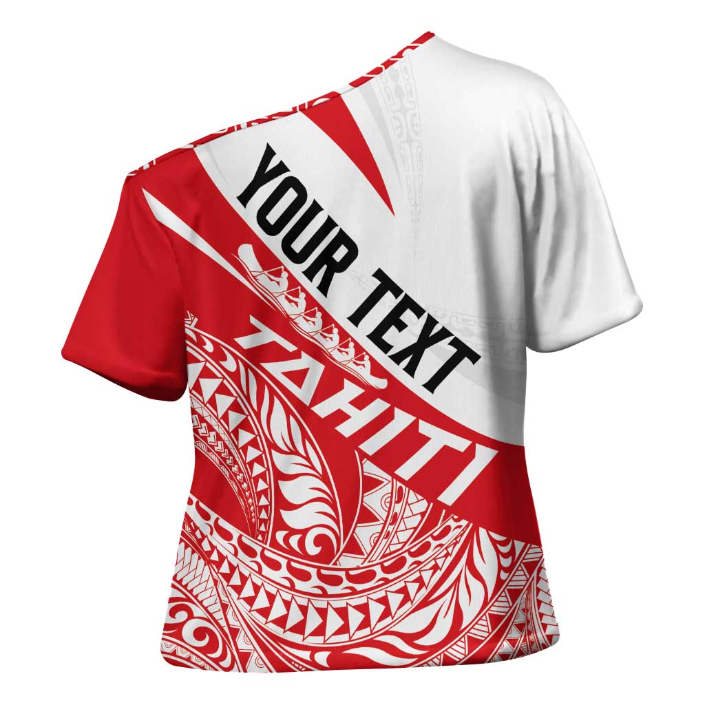 Personalised Tahiti Va'a Race Cross Shoulder Shirt Polynesian Tattoos Sporty Style LT03 - Polynesian Pride