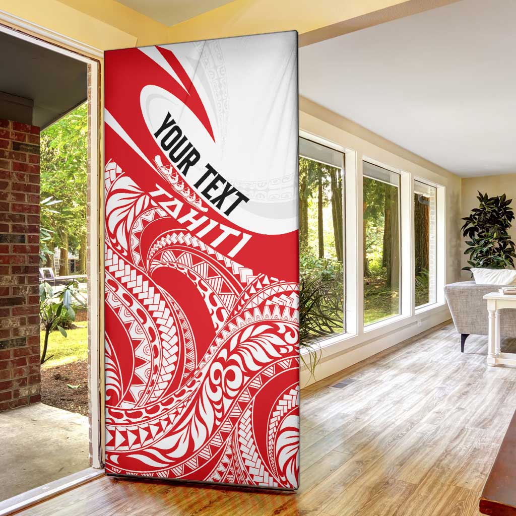 Personalised Tahiti Va'a Race Door Cover Polynesian Tattoos Sporty Style - Polynesian Pride