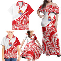 Personalised Tahiti Va'a Race Family Matching Off Shoulder Maxi Dress and Hawaiian Shirt Polynesian Tattoos Sporty Style LT03 - Polynesian Pride
