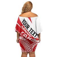 Personalised Tahiti Va'a Race Family Matching Off Shoulder Short Dress and Hawaiian Shirt Polynesian Tattoos Sporty Style LT03 - Polynesian Pride