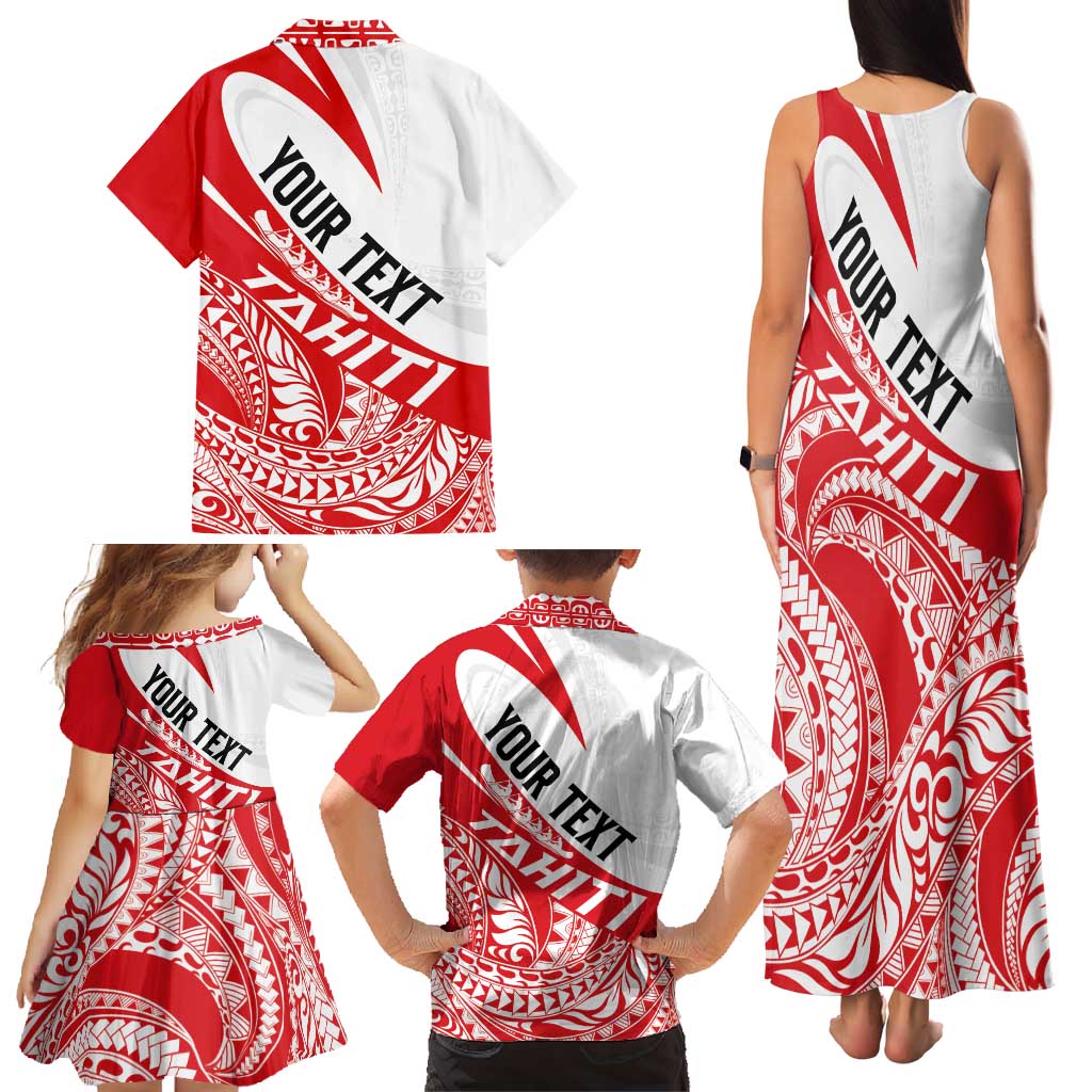 Personalised Tahiti Va'a Race Family Matching Tank Maxi Dress and Hawaiian Shirt Polynesian Tattoos Sporty Style LT03 - Polynesian Pride