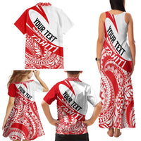 Personalised Tahiti Va'a Race Family Matching Tank Maxi Dress and Hawaiian Shirt Polynesian Tattoos Sporty Style LT03 - Polynesian Pride