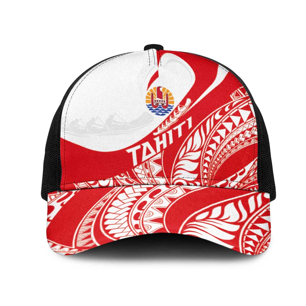 Tahiti Va'a Race Mesh Trucker Cap Polynesian Tattoos Sporty Style - Polynesian Pride