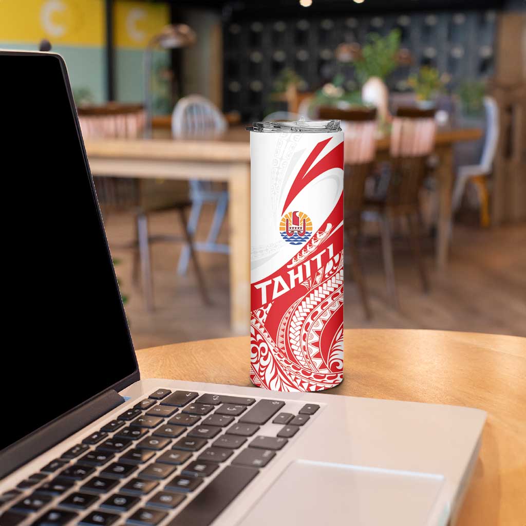 Personalised Tahiti Va'a Race Skinny Tumbler Polynesian Tattoos Sporty Style - Polynesian Pride