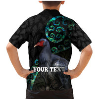 Custom Pukeko New Zealand Family Matching Mermaid Dress and Hawaiian Shirt Koru Papua Shell with Silver Fern Pattern LT03 - Polynesian Pride