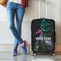 Custom Pukeko New Zealand Luggage Cover Koru Papua Shell with Silver Fern Pattern LT03 - Polynesian Pride