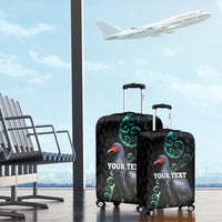 Custom Pukeko New Zealand Luggage Cover Koru Papua Shell with Silver Fern Pattern LT03 - Polynesian Pride