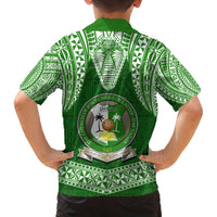 Tonga Liahona High School Family Matching Off Shoulder Long Sleeve Dress and Hawaiian Shirt Traditional Ngatu and Polynesian Pattern LT03 - Polynesian Pride