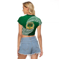 Tonga Saineha High School Raglan Cropped T Shirt Traditional Ngatu and Polynesian Pattern LT03 - Polynesian Pride