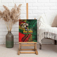 Aotearoa One Love Canvas Wall Art Reggae Lion with Kakahu Huruhuru