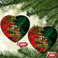 Aotearoa One Love Ceramic Ornament Reggae Lion with Kakahu Huruhuru