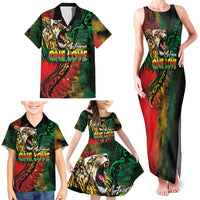 Aotearoa One Love Family Matching Tank Maxi Dress and Hawaiian Shirt Reggae Lion with Kakahu Huruhuru LT03 - Polynesian Pride