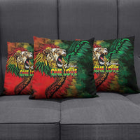 Aotearoa One Love Pillow Cover Reggae Lion with Kakahu Huruhuru