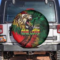 Aotearoa One Love Spare Tire Cover Reggae Lion with Kakahu Huruhuru