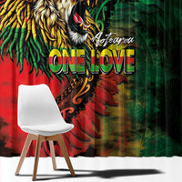 Aotearoa One Love Window Curtain Reggae Lion with Kakahu Huruhuru
