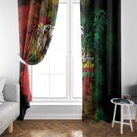 Aotearoa One Love Window Curtain Reggae Lion with Kakahu Huruhuru