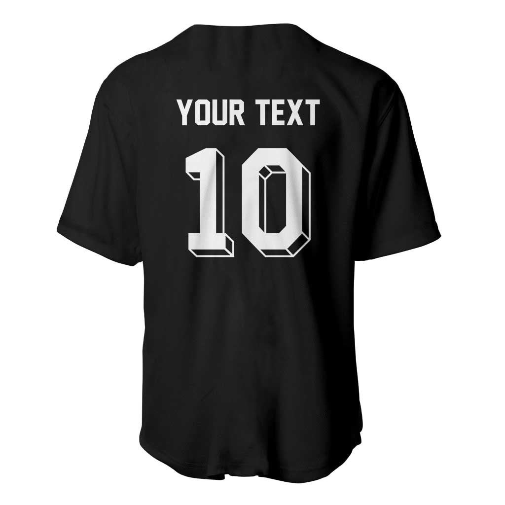 Custom Aotearoa Rugby Baseball Jersey Fern Blacks-Traditional Maori Motifs Design