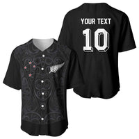 Custom Aotearoa Rugby Baseball Jersey Fern Blacks-Traditional Maori Motifs Design