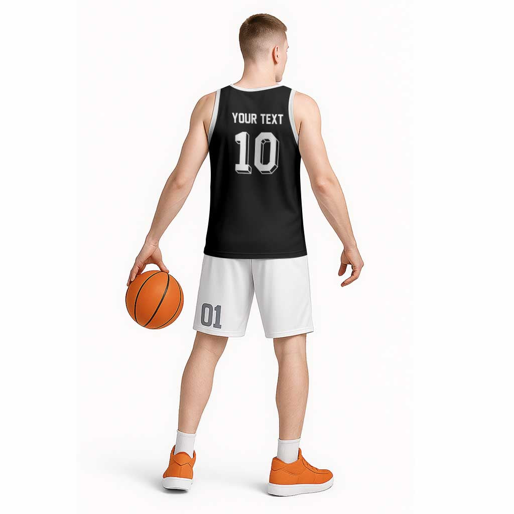 Custom Aotearoa Rugby Basketball Jersey Fern Blacks-Traditional Maori Motifs Design