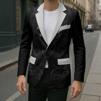 Custom Aotearoa Rugby Blazer Fern Blacks-Traditional Maori Motifs Design