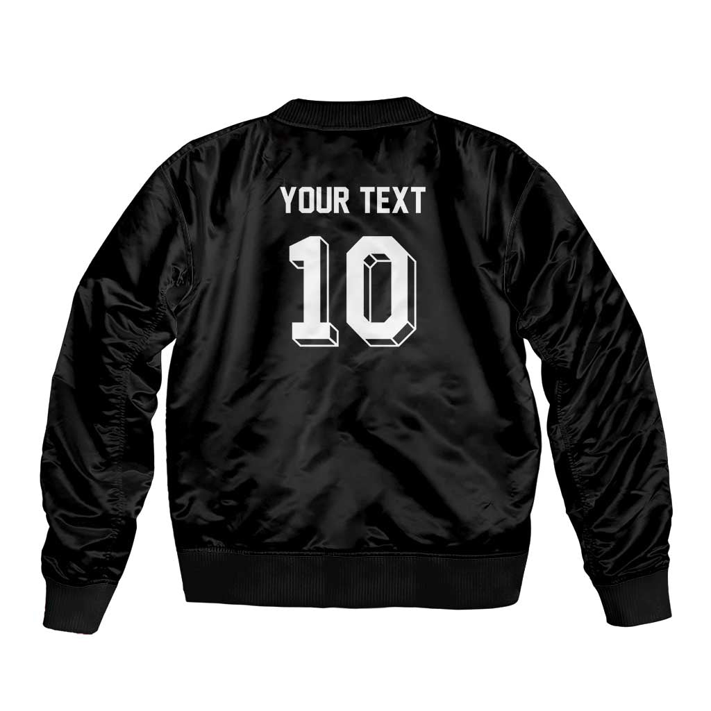 Custom Aotearoa Rugby Bomber Jacket Fern Blacks-Traditional Maori Motifs Design
