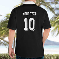 Custom Aotearoa Rugby Hawaiian Shirt Fern Blacks-Traditional Maori Motifs Design