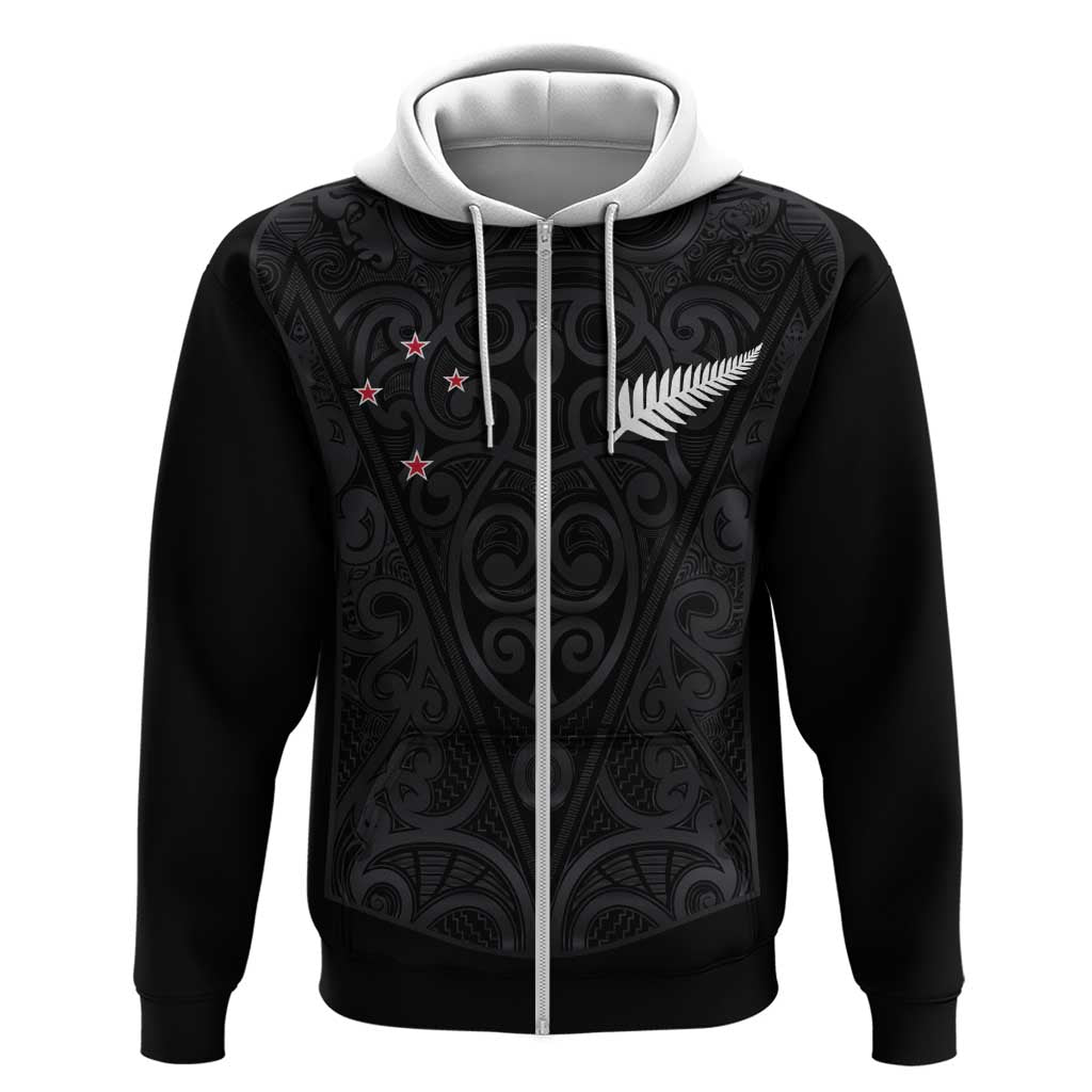 Custom Aotearoa Rugby Hoodie Fern Blacks-Traditional Maori Motifs Design