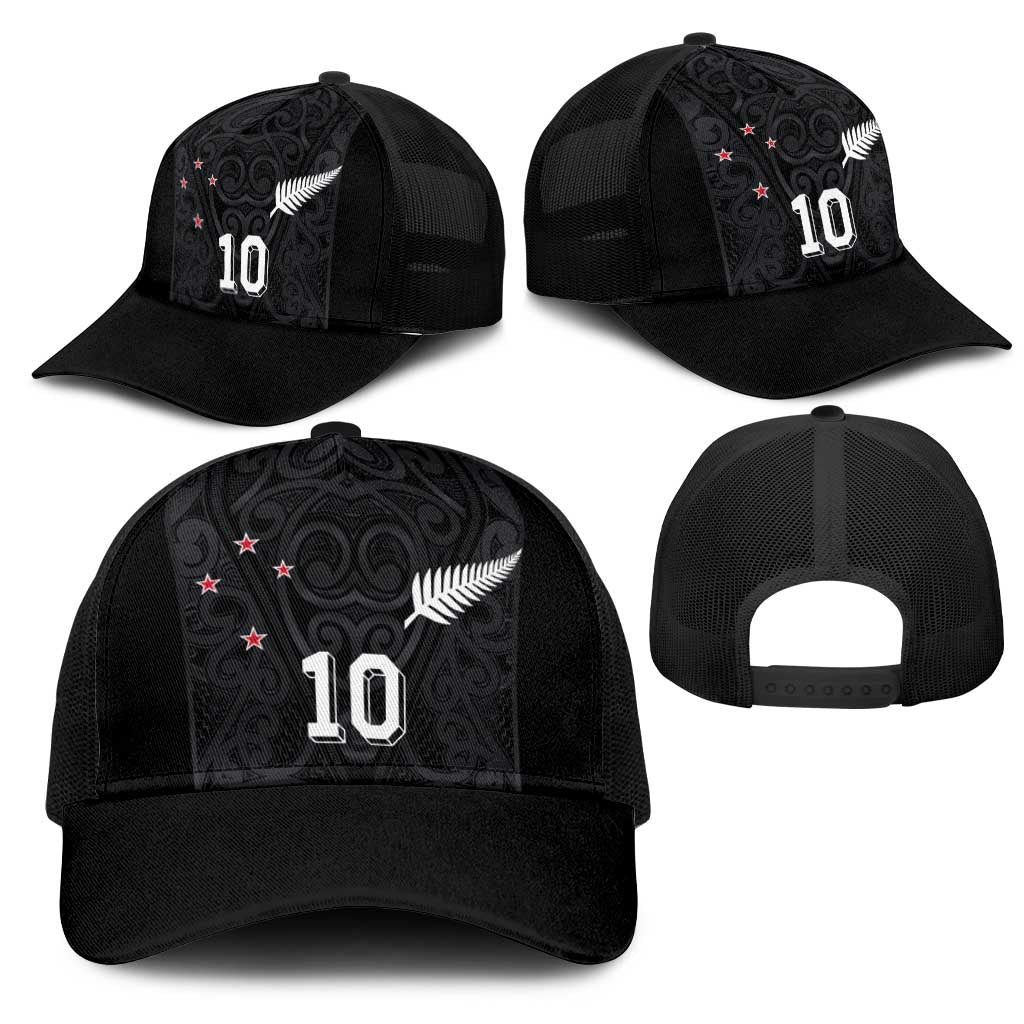 Custom Aotearoa Rugby Mesh Trucker Cap Fern Blacks-Traditional Maori Motifs Design