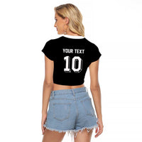 Custom Aotearoa Rugby Raglan Cropped T Shirt Fern Blacks-Traditional Maori Motifs Design