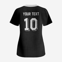 Custom Aotearoa Rugby Scrub Top Fern Blacks-Traditional Maori Motifs Design