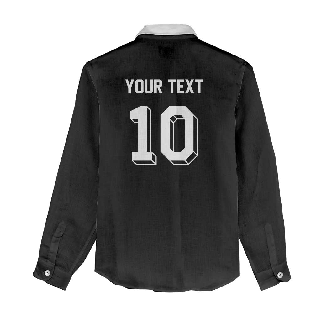 Custom Aotearoa Rugby Women Casual Shirt Fern Blacks-Traditional Maori Motifs Design