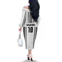 Fiji Rugby Warriors Family Matching Off The Shoulder Long Sleeve Dress and Hawaiian Shirt Masi Tribal Pattern Go Champion 2024 LT03 - Polynesian Pride