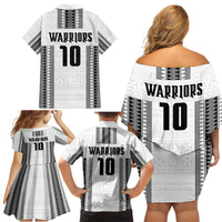 Fiji Rugby Warriors Family Matching Off Shoulder Short Dress and Hawaiian Shirt Masi Tribal Pattern Go Champion 2024 LT03 - Polynesian Pride