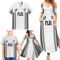 Fiji Rugby Warriors Family Matching Summer Maxi Dress and Hawaiian Shirt Masi Tribal Pattern Go Champion 2024 LT03 - Polynesian Pride