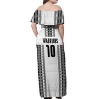 Fiji Rugby Warriors Off Shoulder Maxi Dress Masi Tribal Pattern Go Champion 2024 LT03 - Polynesian Pride