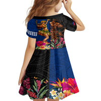 Hawaii and Samoa Together Family Matching Off Shoulder Maxi Dress and Hawaiian Shirt Samoan Warrior and Beauty Hula Girl LT03 - Polynesian Pride