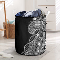 Samoan DNA Art Tattoo Laundry Basket Polynesian Pattern Black Color
