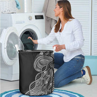 Samoan DNA Art Tattoo Laundry Basket Polynesian Pattern Black Color
