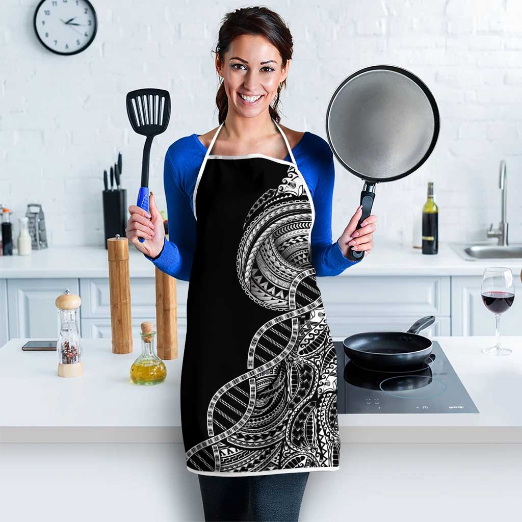 Samoan DNA Art Tattoo Apron Polynesian Pattern Black Color