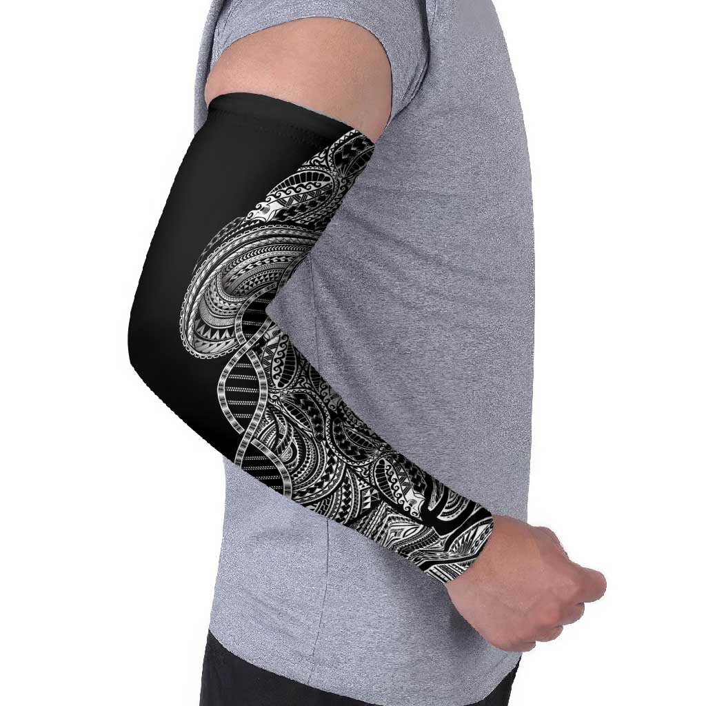 Samoan DNA Art Tattoo Arm Sleeves Polynesian Pattern Black Color