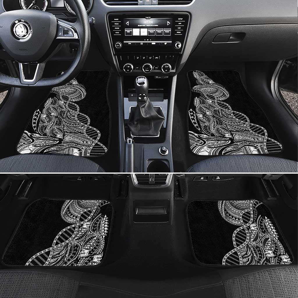 Samoan DNA Art Tattoo Car Mats Polynesian Pattern Black Color