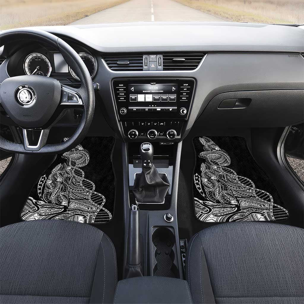 Samoan DNA Art Tattoo Car Mats Polynesian Pattern Black Color