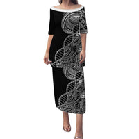 Samoan DNA Art Tattoo Puletasi Polynesian Pattern Black Color