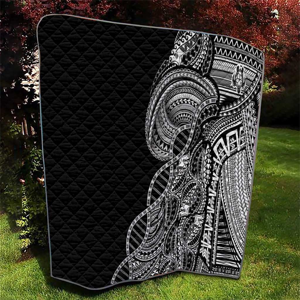 Samoan DNA Art Tattoo Quilt Polynesian Pattern Black Color