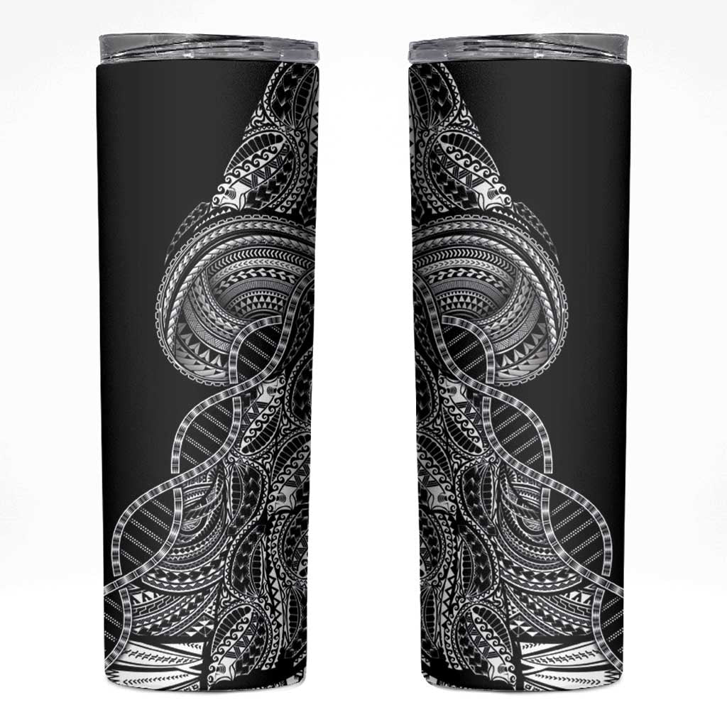 Samoan DNA Art Tattoo Skinny Tumbler Polynesian Pattern Black Color