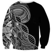 Samoan DNA Art Tattoo Sweatshirt Polynesian Pattern Black Color